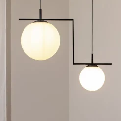 Hanglamp Zac, 2-lamps, zwart