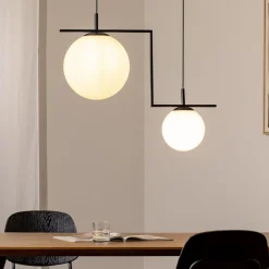 Hanglamp Zac, 2-lamps, zwart