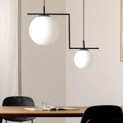 Hanglamp Zac, 2-lamps, zwart