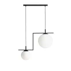 Hanglamp Zac, 2-lamps, zwart