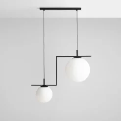 Hanglamp Zac, 2-lamps, zwart