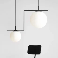Hanglamp Zac, 2-lamps, zwart