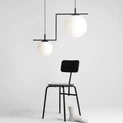 Hanglamp Zac, 2-lamps, zwart