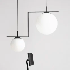 Hanglamp Zac, 2-lamps, zwart