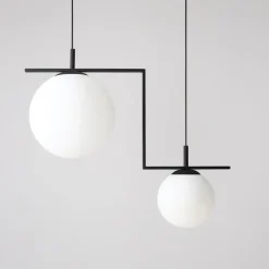 Hanglamp Zac, 2-lamps, zwart