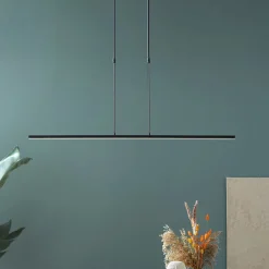 Hanglamp Zelena, zwart, lengte 122cm, metaal, CCT