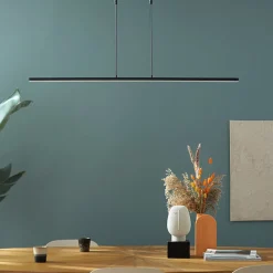 Hanglamp Zelena, zwart, lengte 122cm, metaal, CCT