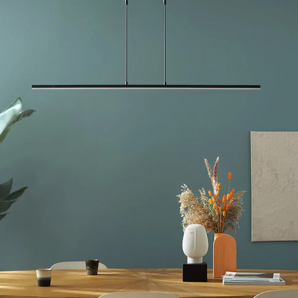 Hanglamp Zelena, zwart, lengte 122cm, metaal, CCT