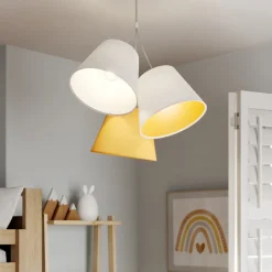 Hanglamp Zsofia, 3-lamps wit/geel