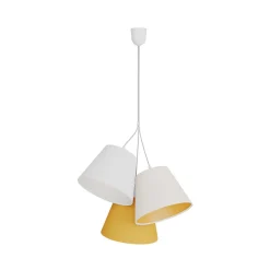Hanglamp Zsofia, 3-lamps wit/geel