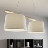 Hanglamp Zweden, antiek wit/wit, textiel, hout, 2-lamps