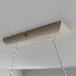 Hanglamp Zweden, antiek wit/wit, textiel, hout, 2-lamps