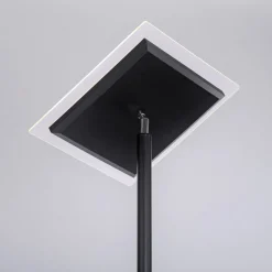 Hans LED vloerlamp met leeslamp, hoekig, zwart