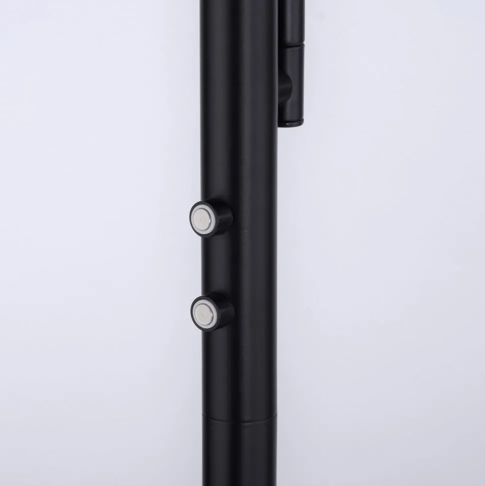 Hans LED vloerlamp met leeslamp, hoekig, zwart