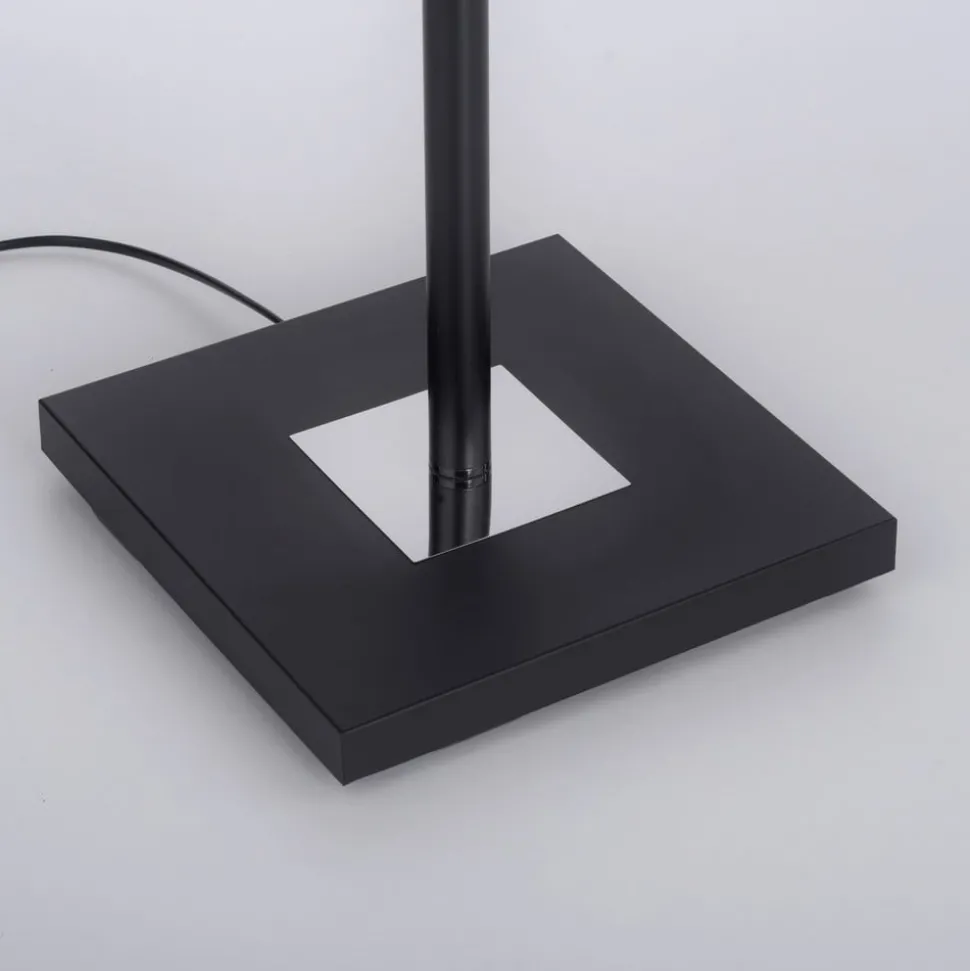 Hans LED vloerlamp met leeslamp, hoekig, zwart