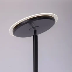 Hans LED vloerlamp met leeslamp, rond, zwart
