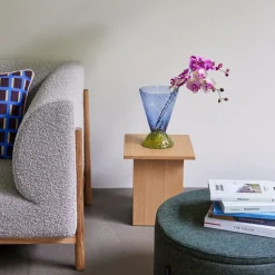 Hübsch Abyss vaas, blauw, glas, hoogte 29 cm, Ø 20 cm