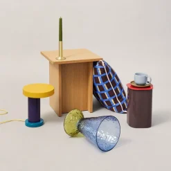 Hübsch Abyss vaas, blauw, glas, hoogte 29 cm, Ø 20 cm