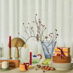 Hübsch Abyss vaas, blauw, glas, hoogte 29 cm, Ø 20 cm