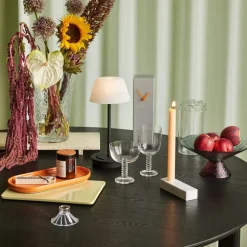 Hübsch Amare dienblad, lichtblauw + oranje, set van 2