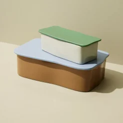 Hübsch Amare grote organiser, bruin/lichtblauw, 33 x 19 cm