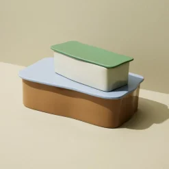 Hübsch Amare kleine organiser, zand/groen, 24 x 11 cm