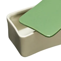 Hübsch Amare kleine organiser, zand/groen, 24 x 11 cm