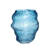 Hübsch Aurora vaas, glas, blauw, hoogte 18 cm