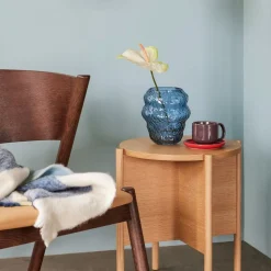 Hübsch Aurora vaas, glas, blauw, hoogte 18 cm