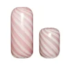 Hübsch Candy vaas, set van 2, roze, glas, hoogte 18 + 26 cm