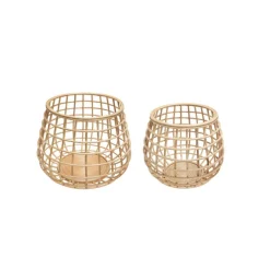 Hübsch Energy manden, set van 2, rotan, Ø 45 & 60 cm