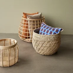 Hübsch Energy manden, set van 2, rotan, Ø 45 & 60 cm