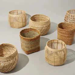 Hübsch Energy manden, set van 2, rotan, Ø 45 & 60 cm