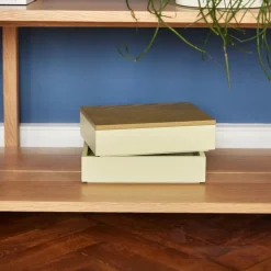 Hübsch Libre opbergdoos, hout, lichtgroen, 24x18 x11 cm