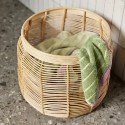 Hübsch Luna manden, set van 2, rotan, natuurlijke kleur, Ø 34 & 44cm