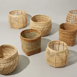 Hübsch Luna manden, set van 2, rotan, natuurlijke kleur, Ø 34 & 44cm