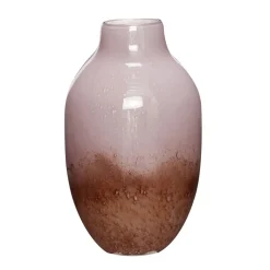 Hübsch Posy vaas, glas, roodbruin/olijfroze, hoogte 37 cm
