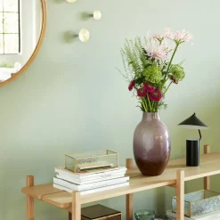 Hübsch Posy vaas, glas, roodbruin/olijfroze, hoogte 37 cm