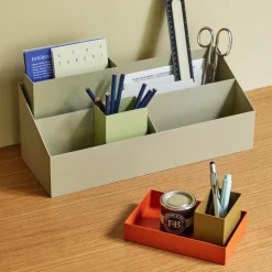 Hübsch Sortit organiser, set van 4, groen/oranje/zandkleurig