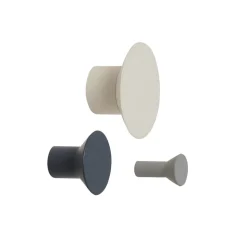 Hübsch Spot jashaken, set van 3, ijzer, zwart/grijs