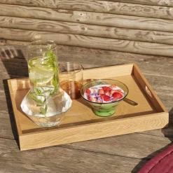 Hübsch Structures dienblad, eikenkleurig, 45 x 35 x 5 cm