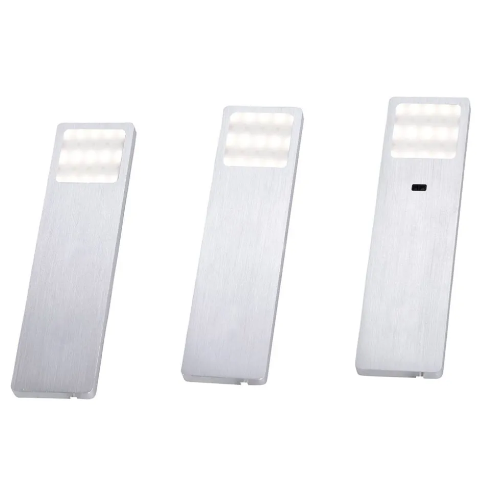 Helena LED meubelverlichting, 19 x 5 cm, set van 3, sensor, metaal