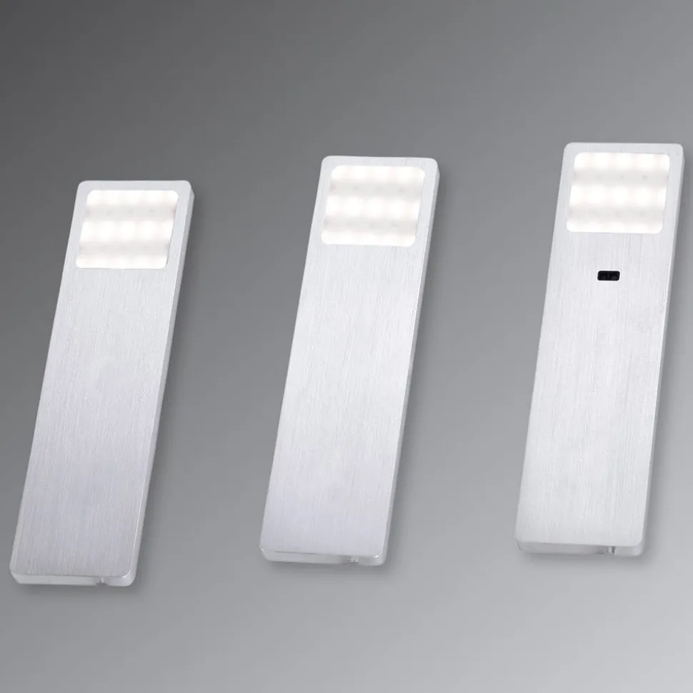 Helena LED meubelverlichting, 19 x 5 cm, set van 3, sensor, metaal