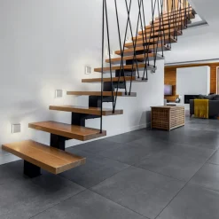 Helestra Cano LED wand inbouwlamp indirect, alu