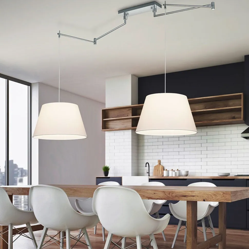 Helestra Certo hanglamp conisch 2-lamps, wit