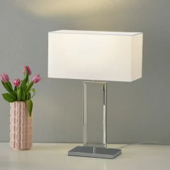 Helestra Enna 2 textiel-tafellamp, hoogte 53 cm