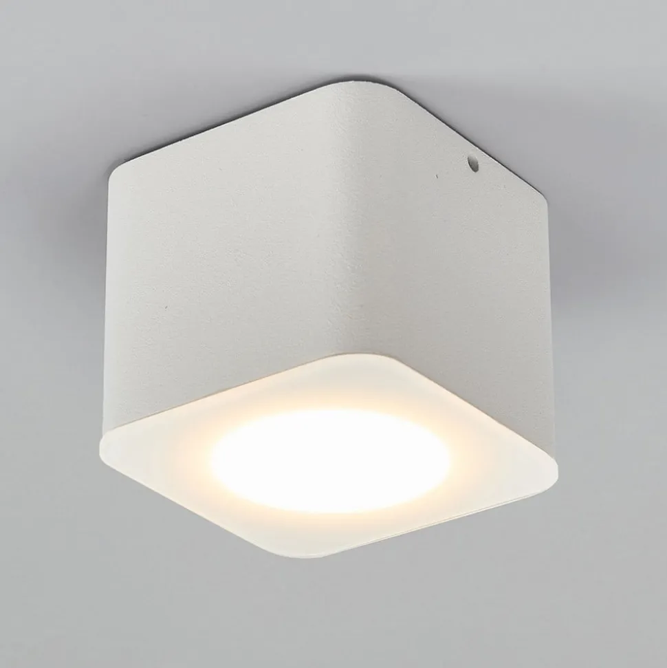 Helestra Oso LED plafondspot, hoekig, wit mat