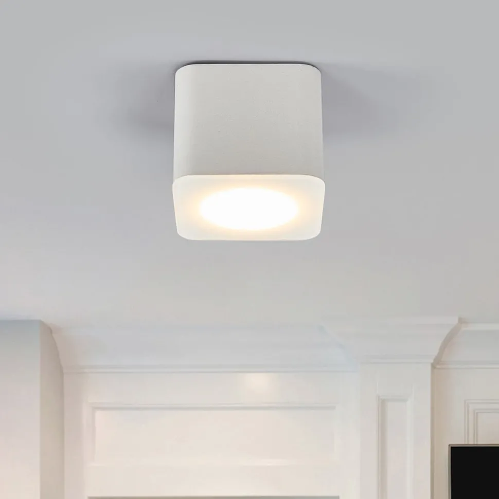 Helestra Oso LED plafondspot, hoekig, wit mat