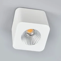 Helestra Oso LED plafondspot, hoekig, wit mat