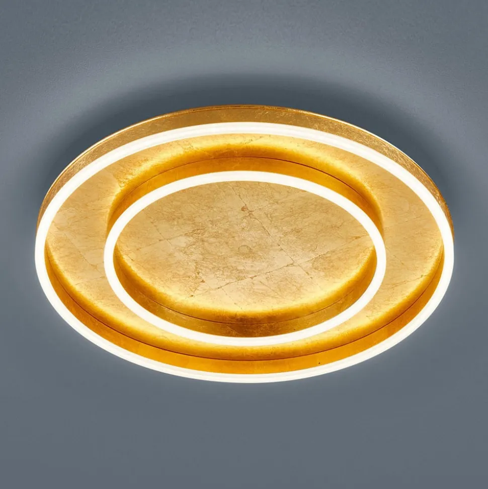 Helestra Sona LED plafondlamp dimbaar Ø60cm goud
